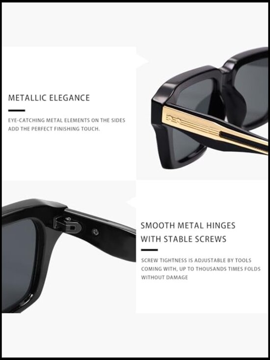 Square Frame Sunglasses UV400 Protection Ultralight Plastic Frame main image 7